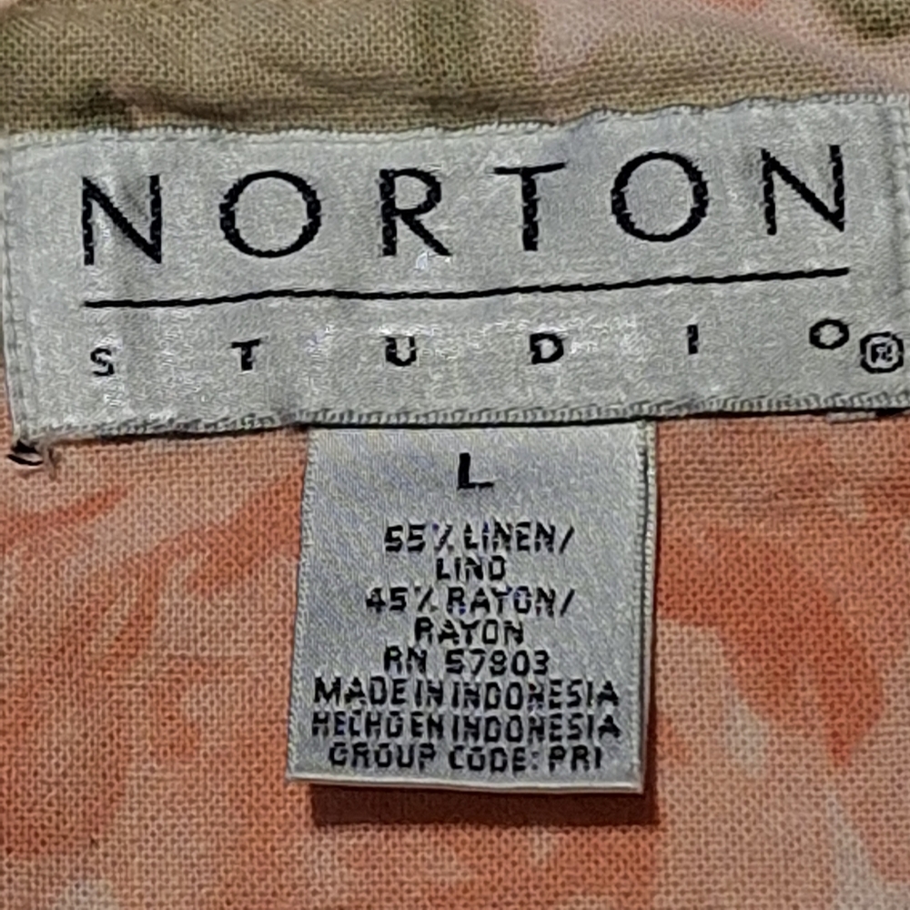 Vtg Norton pink green lace cottage fairy core L linen blend camisole tank top - Picture 6 of 9